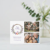 Watercolor Easter Lavender Cute Bunny 2 Photo  ポストカード (スタンド正面)