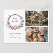 Watercolor Easter Lavender Cute Bunny 2 Photo  ポストカード (正面)