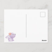 Watercolor Easter Lavender Wreath Eggs Cute Bunny ポストカード (裏面)