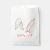 Watercolor Easter Rabbit Ears with Pink Bow Spring フェイバーバッグ (正面)
