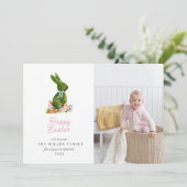 Watercolor Easter Topiary bunny photo シーズンカード (スタンド正面)