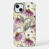 Watercolor Echinacea Purple & Gold iPhoneケース (裏面)