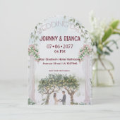 Watercolor Elegant Garden Wedding 招待状 (スタンド正面)