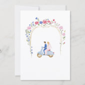 Watercolor Elegant hand drawn pink blue   Bridal S 招待状 (裏面)