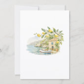Watercolor Elegant Lemons Italian Mediterranean Br 招待状 (裏面)