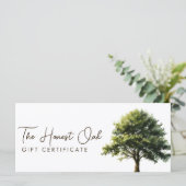 Watercolor Elegant Oak Tree Gift Certificate (スタンド正面)