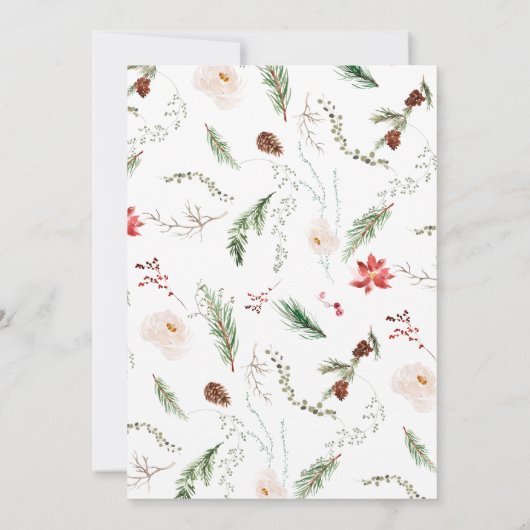 Watercolor Elegant Script Christmas Dinner 招待状 (裏面)