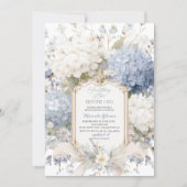Watercolor Elegant  Something Blue Bridal Shower 招待状 (正面)