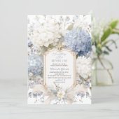 Watercolor Elegant  Something Blue Bridal Shower 招待状 (スタンド正面)