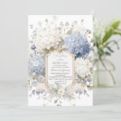 Watercolor Elegant  Something Blue Bridal Shower 招待状 (スタンド正面)