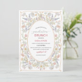 Watercolor Elegant Wildflowers graduatioInvitation 招待状 (スタンド正面)