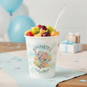 Watercolor Elephant Airplane Baby Shower Cup 紙コップ