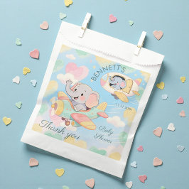 Watercolor Elephant Airplane Baby Shower Favor Bag フェイバーバッグ