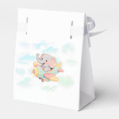 Watercolor Elephant Airplane Baby Shower Favor Box フェイバーボックス (裏面サイド)