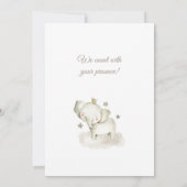 Watercolor Elephant Baby Shower Invitation 招待状 (裏面)