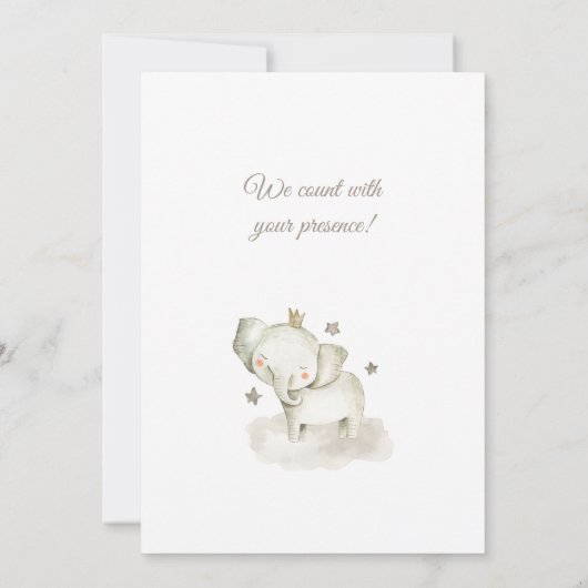 Watercolor Elephant Baby Shower Invitation 招待状 (裏面)