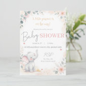 Watercolor Elephant Baby Shower Invitation 招待状 (スタンド正面)