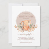 Watercolor Elephant Boho Safari Baby Shower (正面)