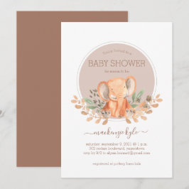 Watercolor Elephant Boho Safari Baby Shower