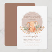Watercolor Elephant Boho Safari Baby Shower 招待状 (正面/裏面)