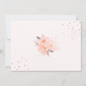 Watercolor Elephant Floral Gold Girl Baby Shower 招待状 (裏面)