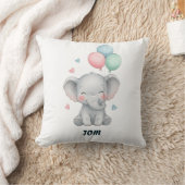 Watercolor Elephant Pillow クッション (ブランケット)