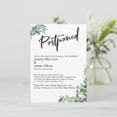 Watercolor Eucalyptus結婚カードで延期 招待状 (スタンド正面)
