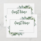 Watercolor Eucalyptus Border Table Place Card ポストカード (正面/裏面)