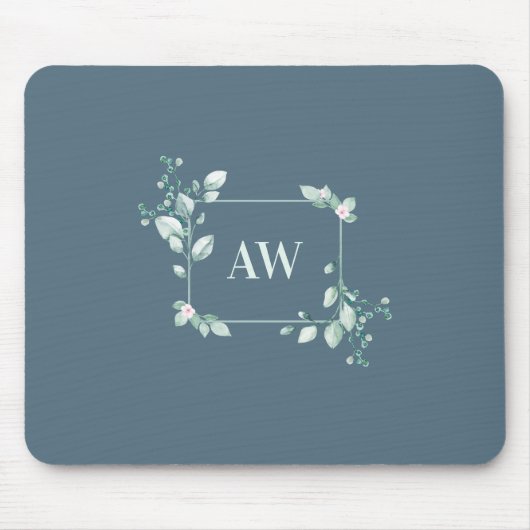 Watercolor Eucalyptus Botanical Greenery Mousepad マウスパッド (正面)