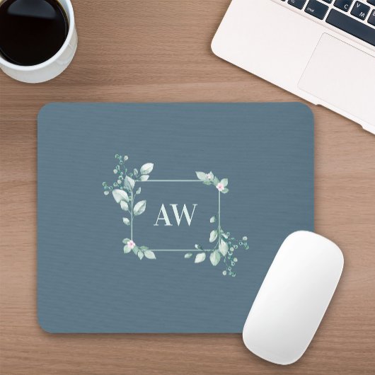 Watercolor Eucalyptus Botanical Greenery Mousepad マウスパッド