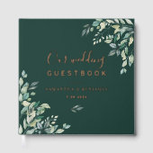 Watercolor Eucalyptus Botanical Wedding ゲストブック (正面)