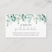 Watercolor eucalyptus Bridal Shower Recipe Card エンクロージャーカード (正面)