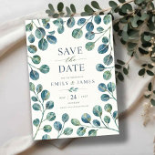 Watercolor Eucalyptus Elegant Greenery Botanical アクリル招待状