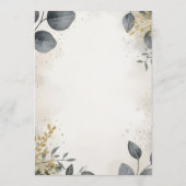 Watercolor Eucalyptus | Elegant Wedding Menu メニュー (裏面)