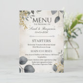 Watercolor Eucalyptus | Elegant Wedding Menu メニュー (スタンド正面)