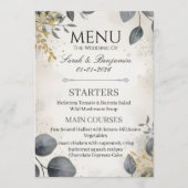 Watercolor Eucalyptus | Elegant Wedding Menu メニュー (正面)
