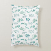 Watercolor Eucalyptus Greenery Accent Pillow アクセントクッション (裏面(縦))