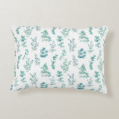 Watercolor Eucalyptus Greenery Accent Pillow アクセントクッション (裏面)