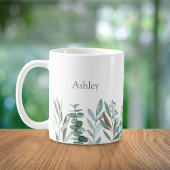Watercolor Eucalyptus Greenery Coffee Mug コーヒーマグカップ