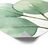 Watercolor Eucalyptus Greenery Pattern ポスター (角)