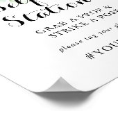 Watercolor Eucalyptus Greenery Selfie Station Sign ポスター (角)