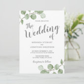 Watercolor Eucalyptus Greenery Wedding 招待状 (スタンド正面)