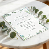 Watercolor Eucalyptus Greenery Wedding Invitation 招待状