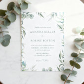 Watercolor Eucalyptus Greenery Wedding Invitation 招待状