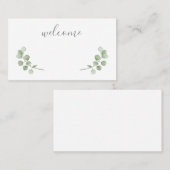 Watercolor Eucalyptus Greenery Wedding Place Card プレイスカード (正面/裏面)