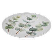 Watercolor Eucalyptus Leaves Botanical カッティングボード (角)