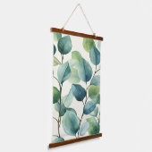 Watercolor Eucalyptus Leaves Botanical Wall Art 吊り下げ型タペストリー (傾斜あり)