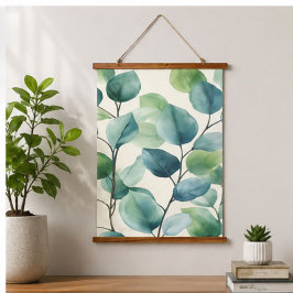 Watercolor Eucalyptus Leaves Botanical Wall Art 吊り下げ型タペストリー