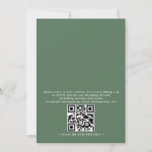 Watercolor Eucalyptus Leaves Chic QR Code Wedding 招待状 (裏面)