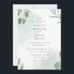 Watercolor Eucalyptus Leaves Greenery Wedding  招待状<br><div class="desc">Watercolor Eucalyptus Leaves Greenery Wedding Invitation</div>